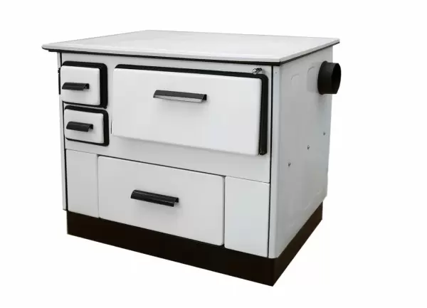 Šporet na čvrsto gorivo Heraklea 51 Standard desni-beli METALEC 