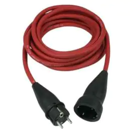 Produžni gumeni kabl šuko 16A 3500W IP44 crveni 10m Commel