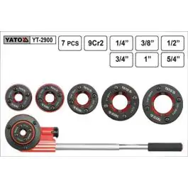 Garnitura nareznica za cevi Yato 1/4 do 5/4 inča, 7 delova