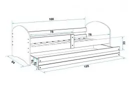 KREVET ZA DECU 160X80 PINE DEZEN 05 LOOKIE