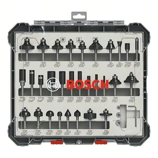 Komplet raznih glodala, 30 komada, prihvat 6 mm Bosch - proizvod na akciji