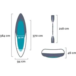Profesionalni kajak sa veslima 384 x 94 x 46 cm INTEX 68309