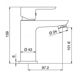 Jednoručna baterija za lavabo - hrom/bela Stela Minotti