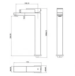 Quadro visoka baterija za lavabo ST2532-1 Diplon