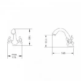 Retro baterija za lavabo ST03162 Diplon