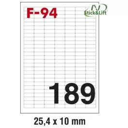 Etikete ILK 25,4x10mm odlepljive pk100L Fornax F-94