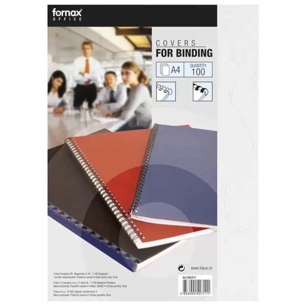 Korice za spiralno koričenje 250g karton A4 100kom Fornax 1162 crvene