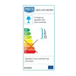 LED brodska lampa 18W LBC5-200-CW/BK Prosto