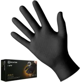 Jednokratne rukavice MERCATOR GOGRIP PRO crne bez pudera XL 50kom