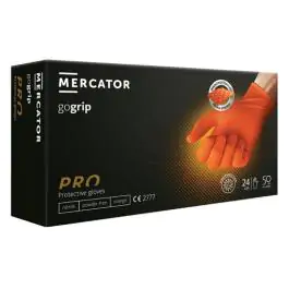 Jednokratne rukavice MERCATOR GOGRIP PRO naran. bez pudera XL 50kom