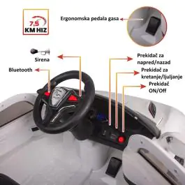 Auto Jagor na akumulator za decu beli 12V R/C