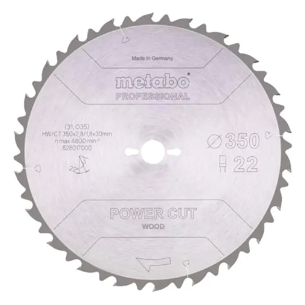 List testere za drvo "POWER CUT WOOD - PROFESSIONAL", 350x30, Z22 FZ 22° Metabo