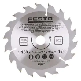 Kružna testera za drvo TCT 160mm x 2,8/2,0mm x 20mm 18T Festa