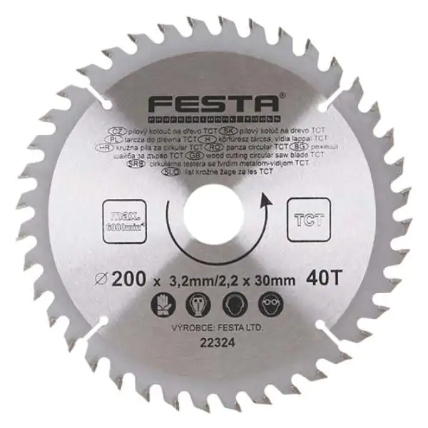 Kružna testera za drvo TCT 200mm x 3,2/2,2mm x 30mm 50T Festa
