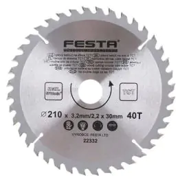 Kružna testera za drvo TCT 210mm x 3,2/2,2mm x 30mm 40T Festa
