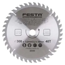 Kružna testera za drvo TCT 300mm x 3,2/2,2mm x 30mm 40T Festa