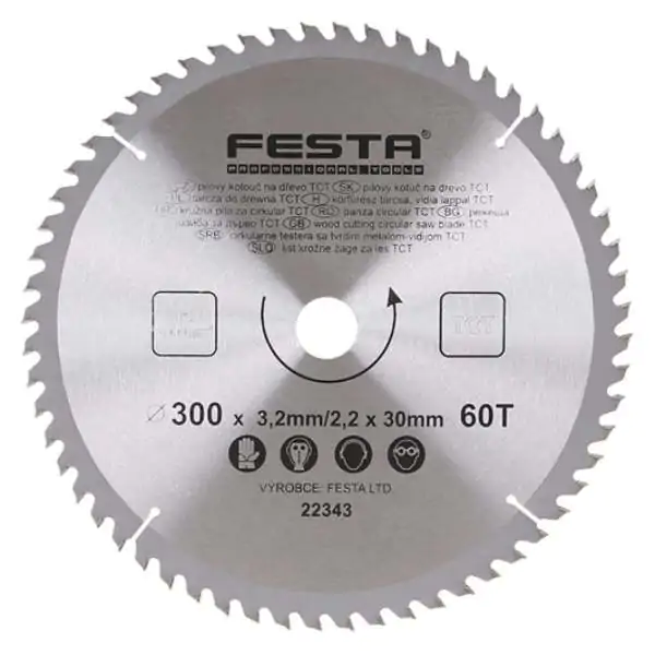 Kružna testera za drvo TCT 300mm x 3,2/2,2mm x 30mm 60T Festa