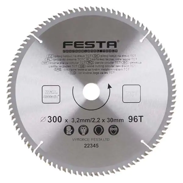 Kružna testera za drvo TCT 300mm x 3,2/2,2mm x 30mm 96T Festa