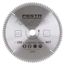 Kružna testera za drvo TCT 300mm x 3,2/2,2mm x 30mm 96T Festa