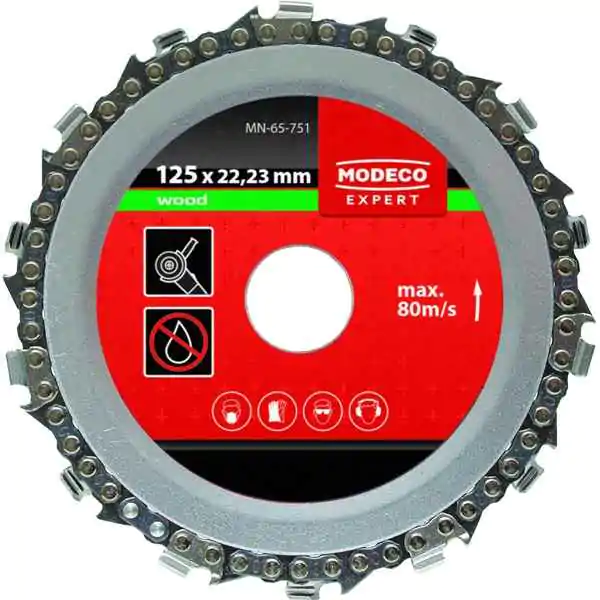 Testera kružna sa lancem za drvo 125mm 22,23mm Modeco