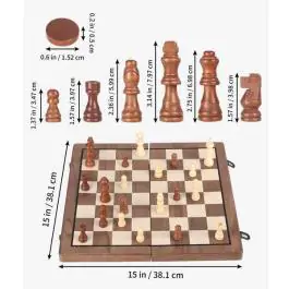 Drveni šah i dame 2u1