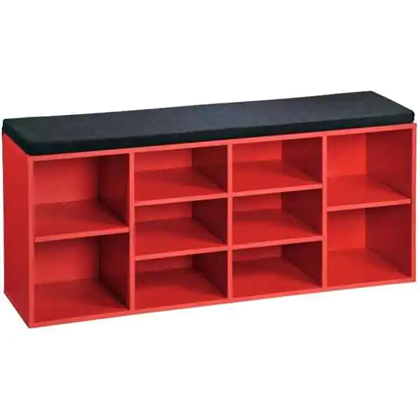 Drveni cipelarnik sa jastukom crveni103X48X29,5cm KESPER KSP159283