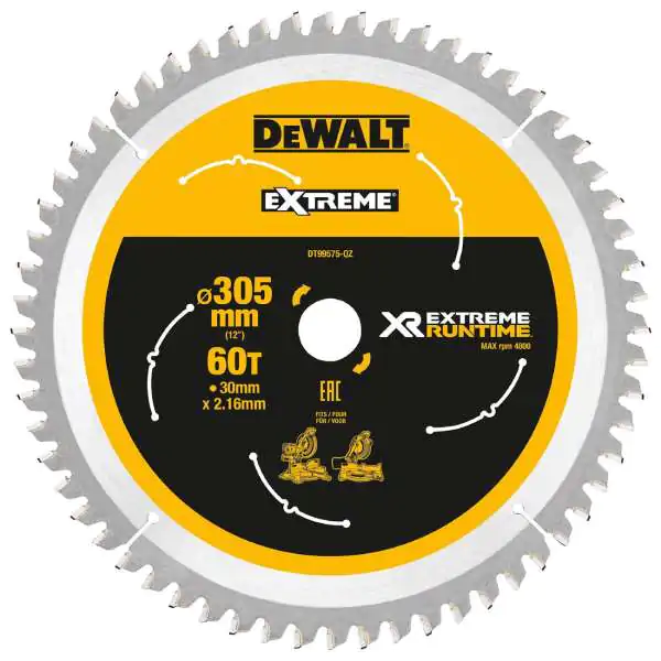 DeWalt DT99575 list za kružnu testeru 305 mm, 60 zuba – za brzo i precizno sečenje drveta