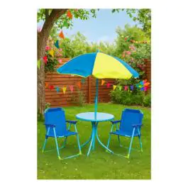 Dečija vrtna garnitura žuto-plava, 4-delna