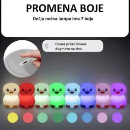 LED Silikonska Lampa punjiva za Decu sa Tajmerom Penguin Leon