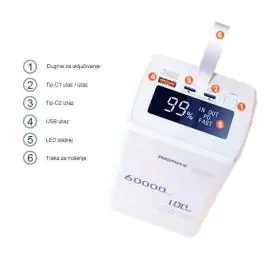 Powerbank DINBA serije RPP-650 100W 60000mAh