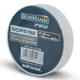 Izolir traka PVC bela – 0.15mmx19mmx20m – Bormann Pro