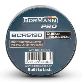 Izolir traka PVC crna – 0.15mmx19mmx20m – Bormann Pro