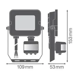 LEDVANCE reflektor sa senzorom 10W 3000k crni