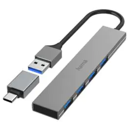 USB Hub 4 porta, USB 3.2, 5 Gbit/s+ USB-C adapter ultra tanak