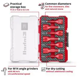 Einhell set dijamantskih burgija za pločice M-CASE, 7 delova, M14