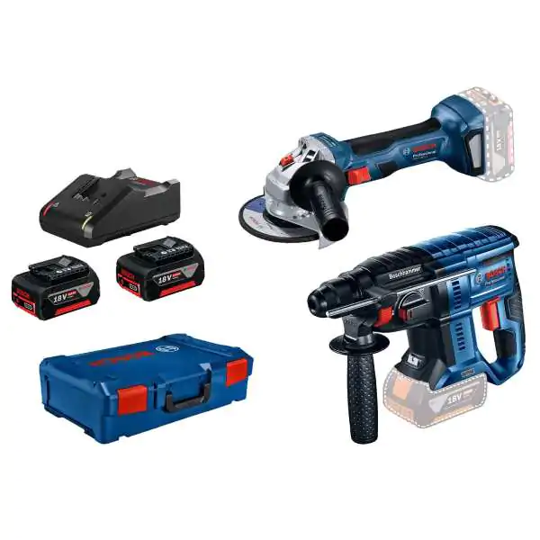 Akumulatorski set alata Bosch GWS 180-LI + GBH 180-LI, 18V, 2x4,0 Ah u koferu, 0615990N05