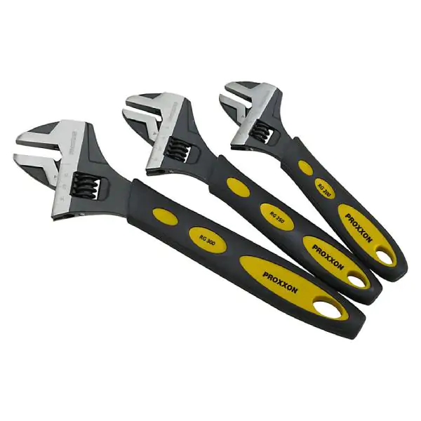 Proxxon podesivi (francuski) ključevi 0–34 mm – kovani CrV čelik, sa mekim ručkama i preciznom skalom