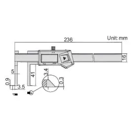 Digitalno merilo za unutrašnje žljebove 1520-150 Insize