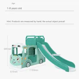 Dečiji beli vozić sa toboganom, ljuljaškom i ostavom za igračke