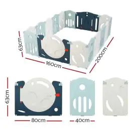 Dečija ogradica Plava "Raketa" 200*160cm