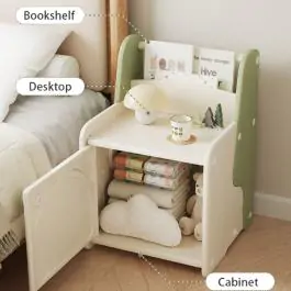 Dečiji ormarić za igračke i sitnice zeleno beli