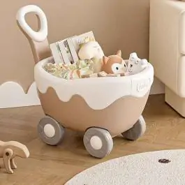 Kolica za ostavu igračaka i guralica 2u1