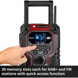 Einhell TE-CR 18 Li DAB+/FM/BT – Solo akumulatorski radio (bez baterije i punjača)