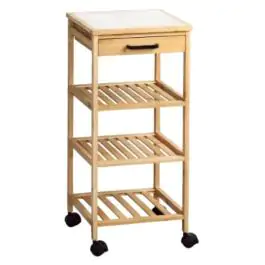 Kesper KSP25774 višenamenska polica sa točkićima 34x34x73cm drvo