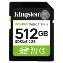 SD mem.kart.512GB Kingston Canvas SelectPlus gen 3