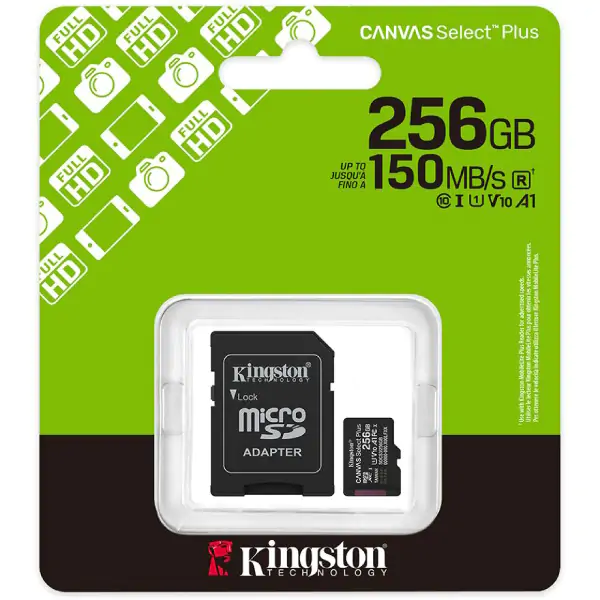 SD mem.kart.256GB Kingston Canvas SelectPlus gen 3