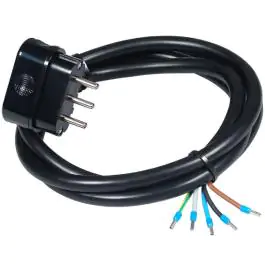 Priključni kabl trofazni 16A 400V 10000W crni 3m H05VV-F 5G2,5