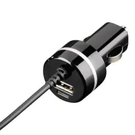 Auto punjač Micro USB + USB port, 2100 mAh, crni