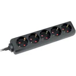 Produžni kabl 5 utičnice 16A 3500W crni 5m H05VV-F 3G1,5