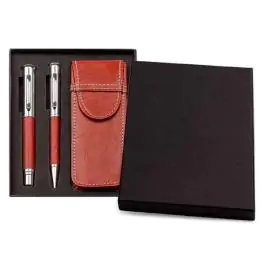 Set metalna hemijska olovka i penkalo sa kožnom futrolom Mark Twain